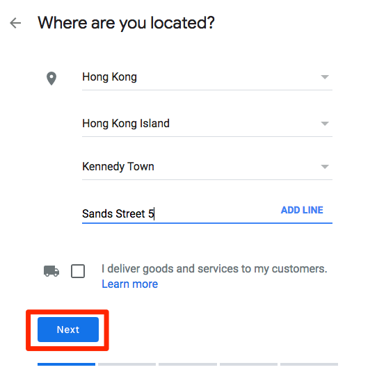 Enter your restaurant’s location