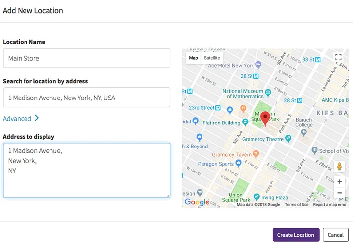 Include your business locations
