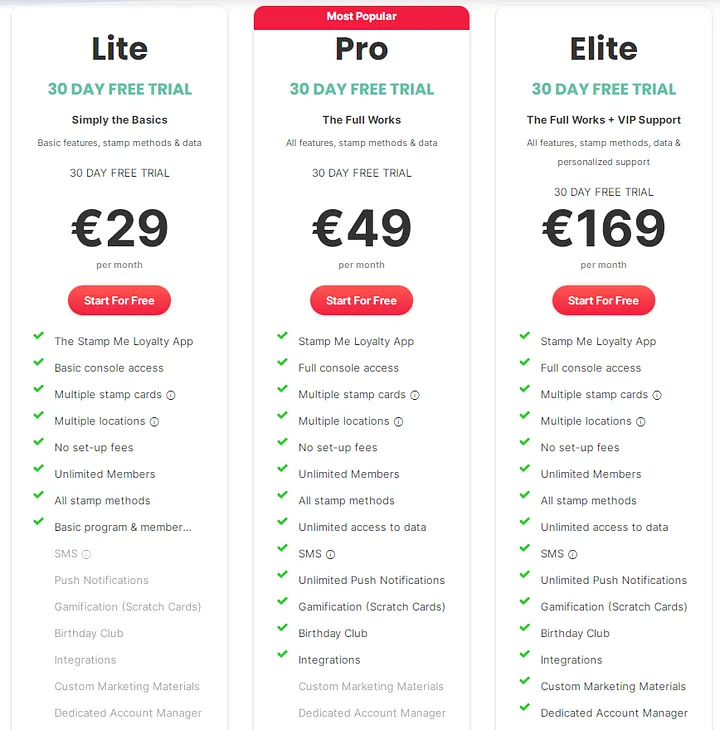 StampMe Pricing