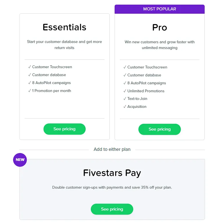 Fivestars Pricing