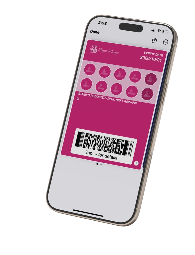 Massage Digital Stamp Card