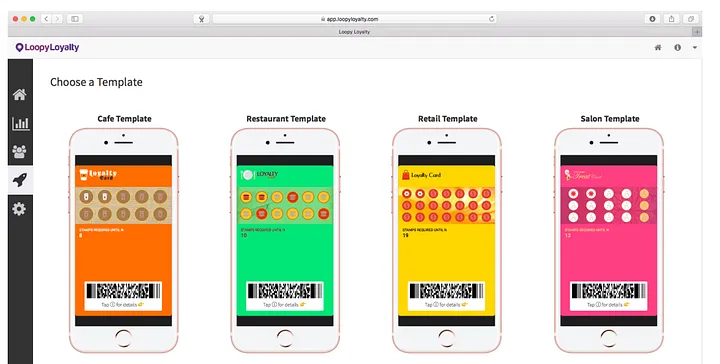 Choose a loyalty punch card template