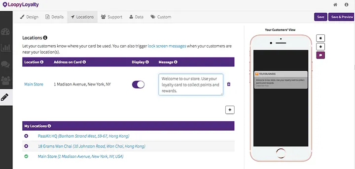 Send location-based messages to your customers