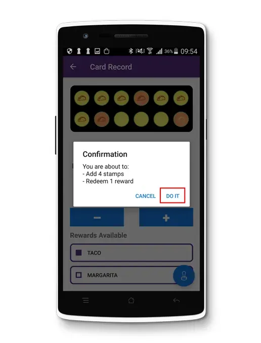 Stamp virtual punch cards consistently