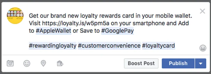 Promote and scan digital stamp cards