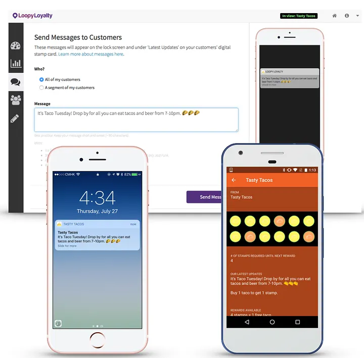 Send messages to your customers’ lock screen
