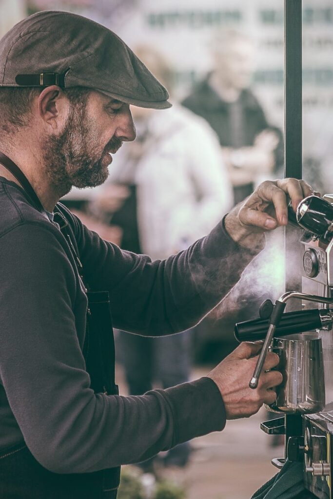 Coffee shop Worker Making Coffee