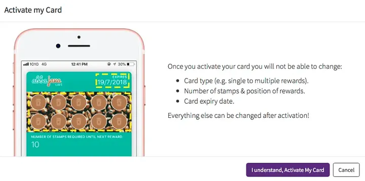 Activate your loyalty punch card