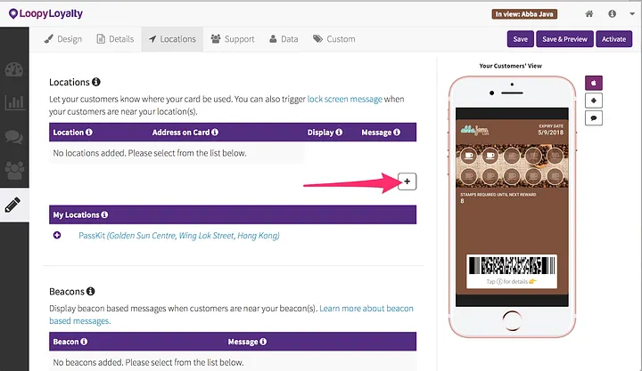 How to set up location-based alerts with Loopy Loyalty