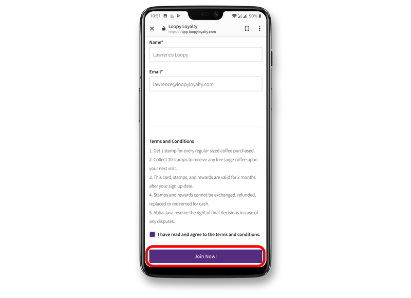 Tap on the Join Now! button