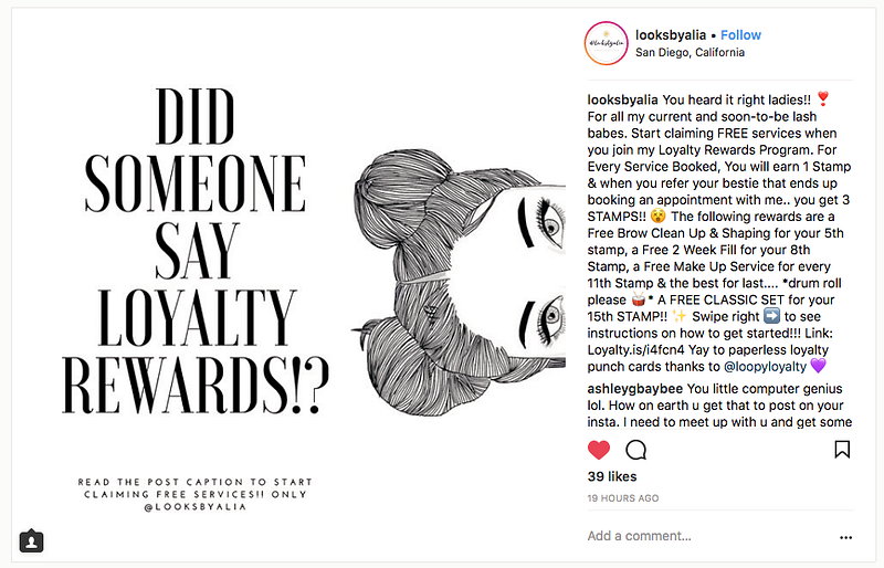 Promote your digital loyalty card on Instagram