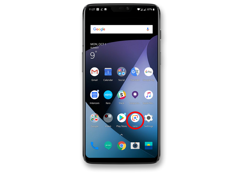 Launch the Google Lens app